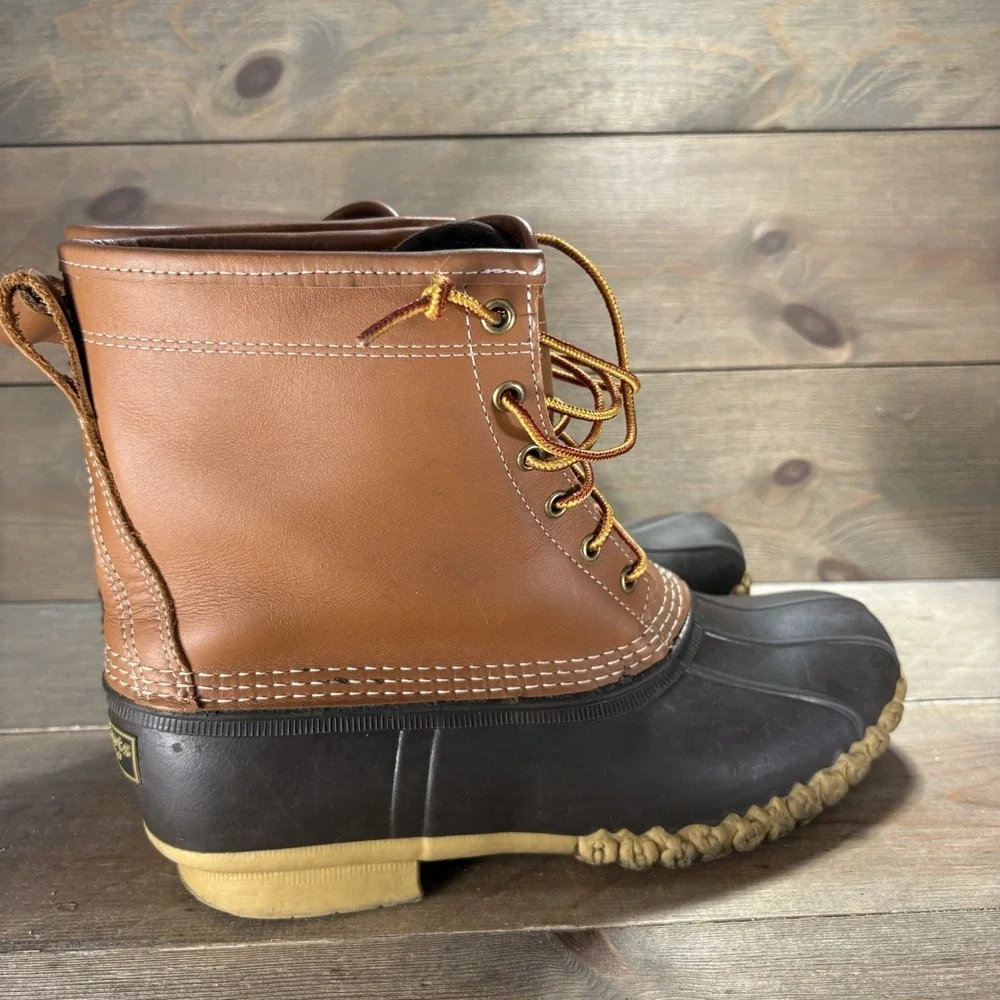 ll bean duck boots mens size 9 wide shoes brown hunting winter waterproof boots